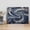 Blue, variant on Navy Blue Abstract Wall Art for Living Room, Canvas Picture Wall Decor for Bathroom Bedroom, White Moire Abstract Painting Artwork for Office Kitchen Hallway Dining Room Home Decorations 24"x32"