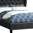 thumbnail image 6 of Benjara Jimi California King Bed, Button Tufted Charcoal Gray Polyester Upholstery, 6 of 9