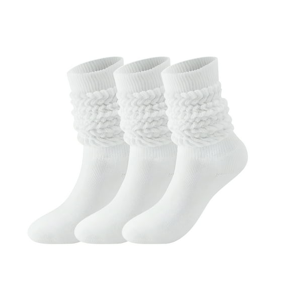 TELOLY 3 Pairs Girl Slouch Socks 5-8 Years Little Girls Slouchy Socks Knee High Scrunch Socks Soft Warm Stacked Boot Socks Casual Long Socks for Kids