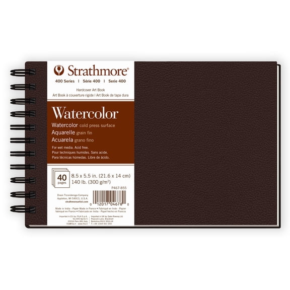 Strathmore 400 Series Watercolor Paper Art Book 8.5"X5.5"-20 Sheets