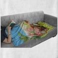 thumbnail image 6 of Caterpillar Soft Flannel Fleece Blanket, Caterpillars in the Backyard Cartoon Style Illustration with Flowers and Fence, Cozy Plush for Indoor and Outdoor Use, 50" x 60", Multicolor, by Ambesonne, 6 of 6