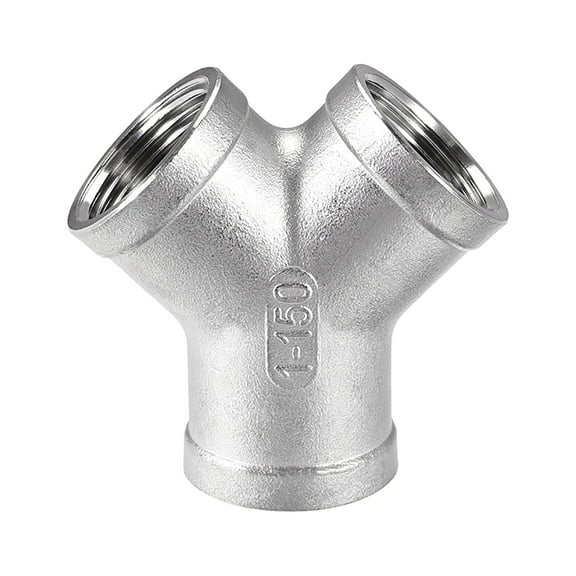 Stainless Steel 304 Cast Pipe Fitting,1 BSPT Female,Class 150,Y  Shaped Connector Coupler