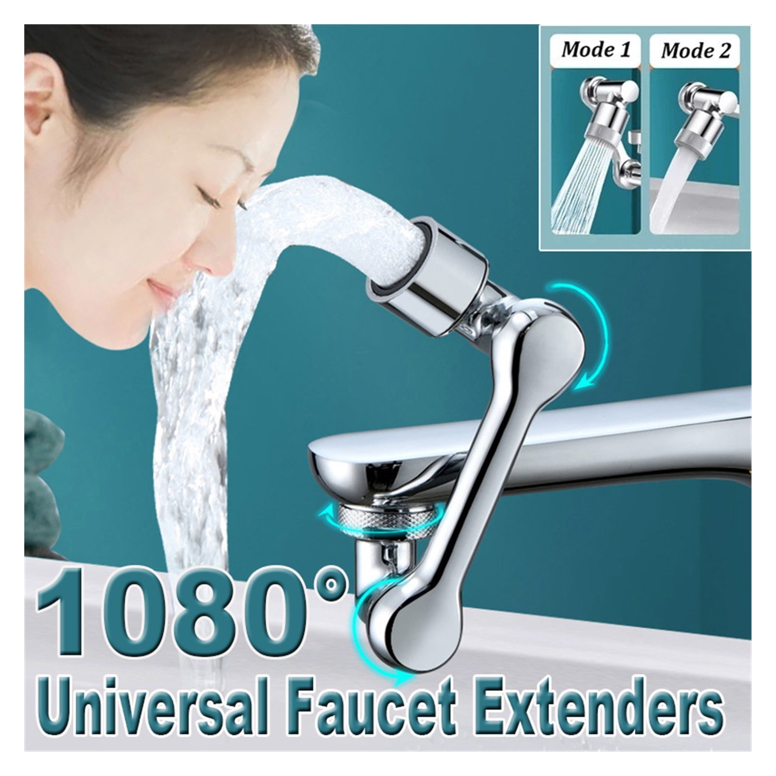 Universal 1080° Rotatable Faucet Aerator Extender Plastic Splash Filter Faucets Bubbler Nozzle Robotic Arm For Kitchen Bathroom ,Water Saving