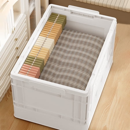 YIMWNYI Folding Storage Box Large Capacity Organizer Waterproof Plastic Bin Collapsible Storage Solution Versatile Home Storage Container Multi-Purpose Storage Box