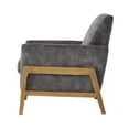 thumbnail image 4 of Comfort Pointe Macon Wood Arm Tufted Back Accent Chair - Coal, 4 of 15