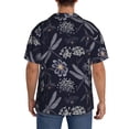thumbnail image 3 of Sikiie Wildflowers And Dragonflies Men's Wrinkle Free Untucked Cuban Shirt Business Casual Button Down Shirts Short Sleeve ShirtXX-Large, 3 of 5