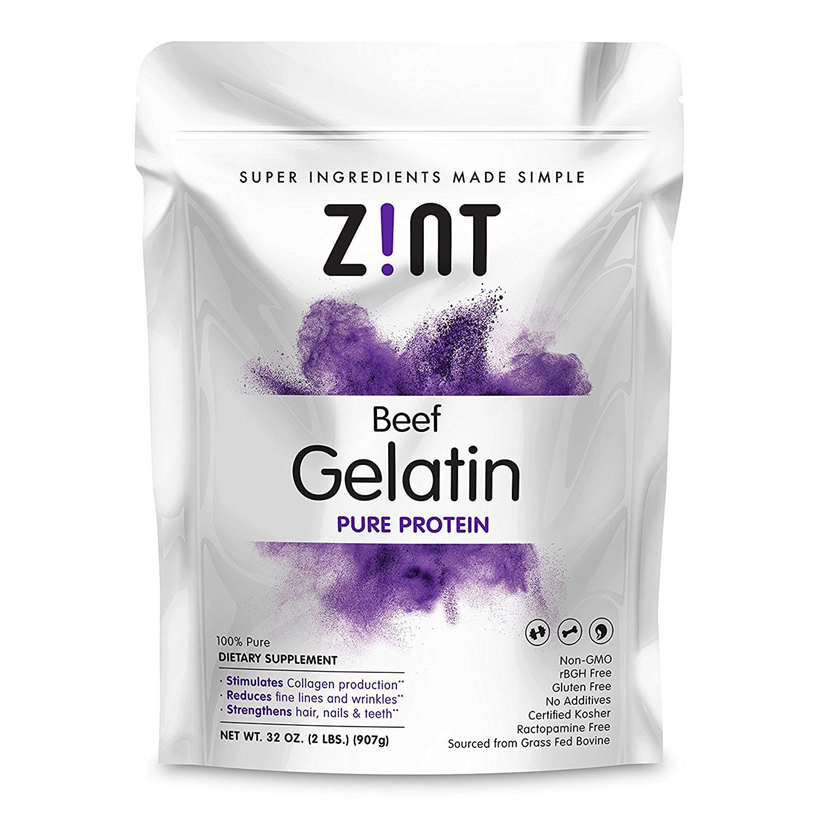 Zint AntiAging Gelatin Protein Thickening Powder, 2.0 Lb
