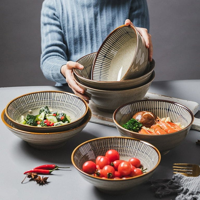 Qeeadeea Ceramic soup Bowls Set Of 2, Large Soup Bowls, Rice