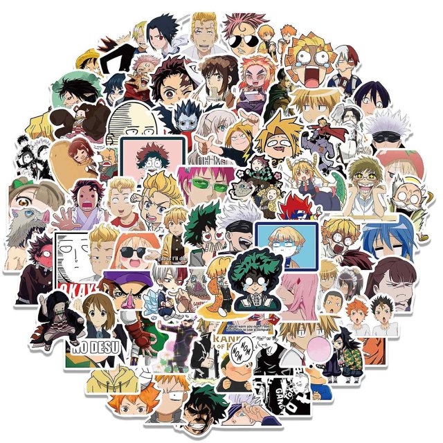 300 pegatinas de garabatos mixtos de la colección Anime