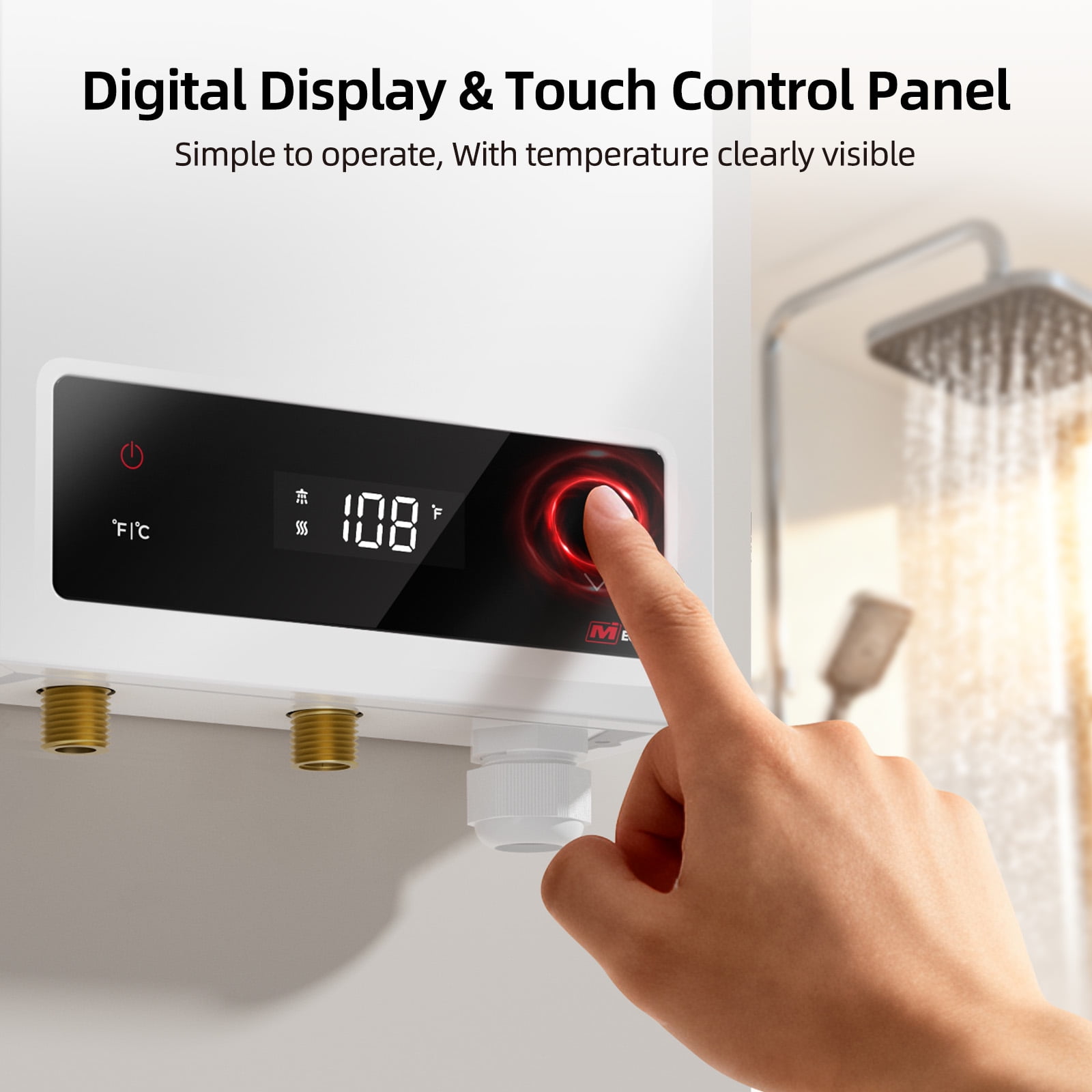 Mizudo EQUIK Classic 14 kW 2.4 GPM 240-Volt Touch Screen Residential Electric Tankless Water Heater