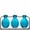 Aqua Blue, variant on Couronne Co. Trivo Three Recycled Glass Vases with Metal Stand, Table Top Flower Vase Décor - Clear