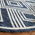 thumbnail image 3 of SAFAVIEH Micro-Loop Glenda Aztec Wool Area Rug, Navy/Ivory, 5' x 5' Round, 3 of 10