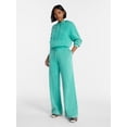 thumbnail image 2 of No Boundaries Washed Fleece Wide Leg Pants, 31" Inseam, Women's XXS-XXL, 2 of 5