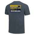 thumbnail image 3 of Men's Navy Michigan Wolverines Striped Campus Skyline T-Shirt, 3 of 3