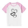 thumbnail image 4 of Eltusu Girls Graphic Tee, Summer Relaxed Fit Pullover Crew Neck Short Sleeve Tops Pink Size 13-14 T, 4 of 5