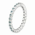 thumbnail image 3 of 925 Sterling Silver Stackable Expressions Aquamarine Ring Size: 6; for Adults and Teens; for Women and Men, 3 of 5