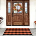 thumbnail image 2 of Fall Orange and Black Plaid Rugs, 3'x5' Area Rug Outdoor Indoor Front Porch Doormat Cotton Hand-Woven Layered Door Mats for Entryway Patio Laundry Bedroom Living Room, 2 of 9