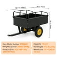 thumbnail image 7 of M optimized ATV Trailer Dump Cart Pull Behind, 750 LB Capacity, 15 Cu.Ft, Heavy Duty Steel Utility Trailer for Lawn Tractor with Raised Side Rails, Lawn Carts Tow Behind for Garden Yard, 7 of 7