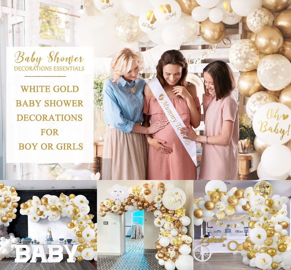 Baby Shower Decorations Kit Gold, Gender Neutral Boy or Girl, 75-in-1 Oh  Baby