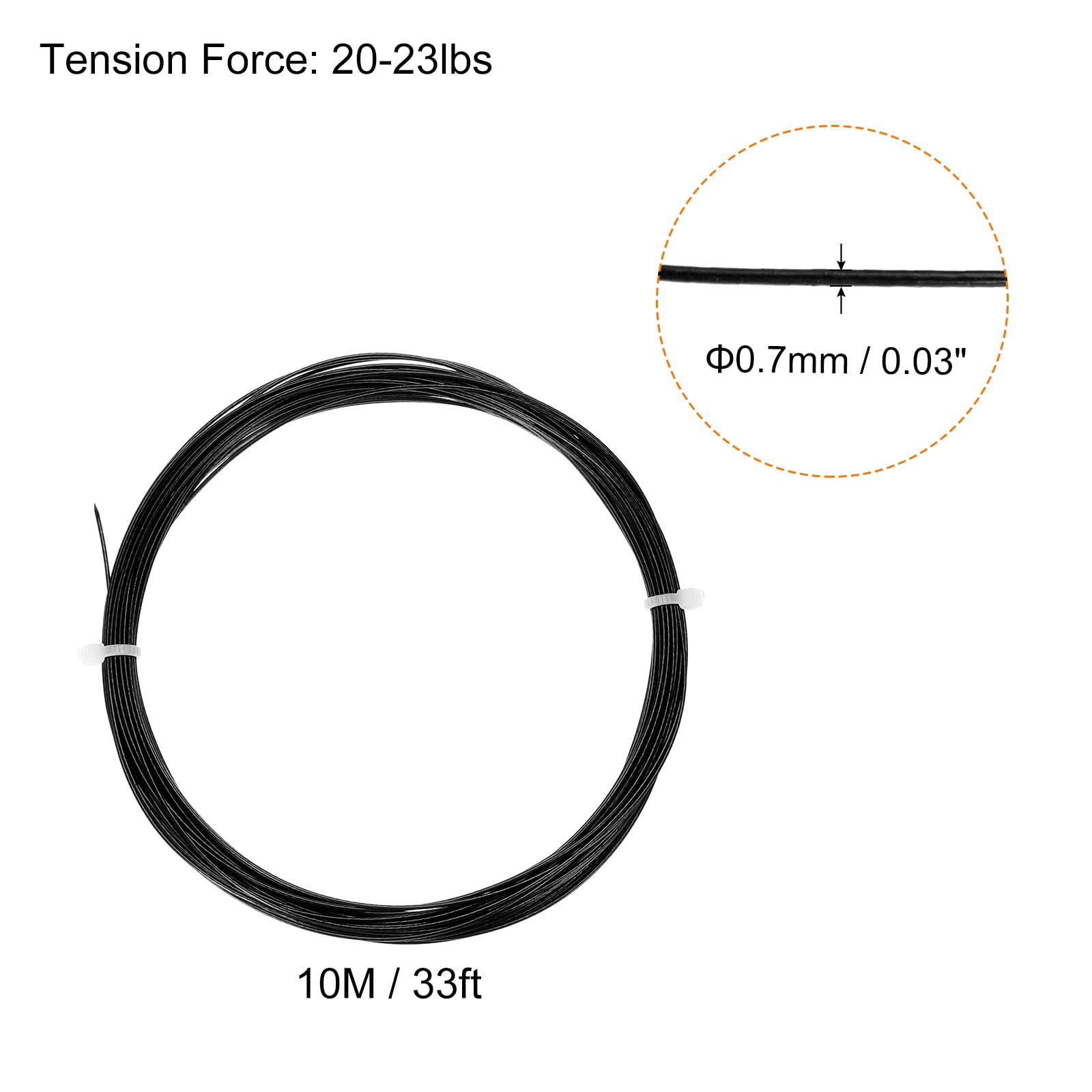 Unique Bargains Durable High Elastic Nylon Badminton Racket Racquet String Black