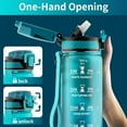 thumbnail image 3 of Botella de agua QLUR Motivational con pajita de 1 litro para gimnasio, 3 of 8
