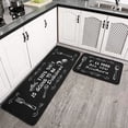 thumbnail image 4 of Black Coffee Kitchen Rugs and Mats Set of 2 Coffee Cup Latte Mocha Art Decoration Non Slip Super Absorbent Kitchen Sink Mats Waterproof and Washable Runner Rugs for Laundry Room 17"x24"/17"x48", 4 of 5