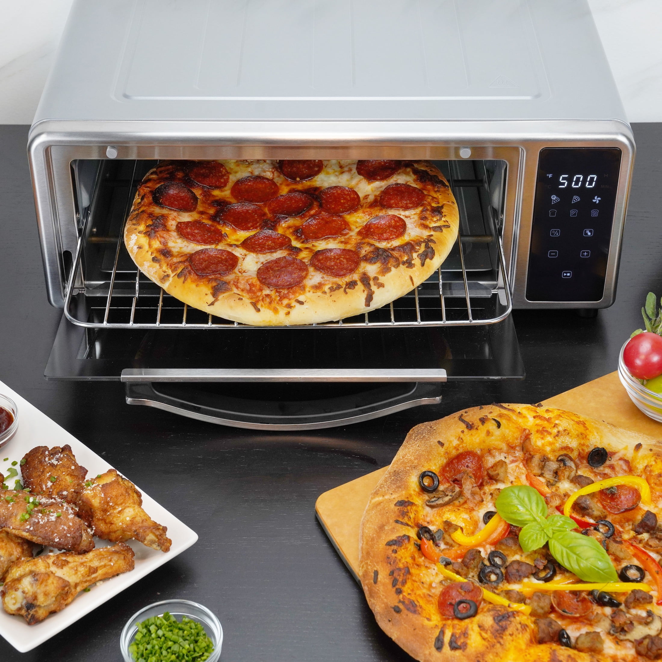 Kalorik MAXX 600°F Pizza Air Fryer Oven with Stone, in Stainless Steel (AFKA600PZASS13)