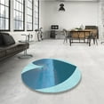 thumbnail image 4 of Ahgly Company Tapis Rectangulaire d'Intérieur Lavable en Machine Bleu Transitionnel, 3 Pieds x 5 Pieds, 4 of 7