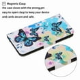 thumbnail image 2 of Dteck for Apple iPhone 13 Pro Max Case with Card Holder Magnetic 3D Painted Flip Wallet Case Protective Cover with Kickstand Wrist Strap Cover for iPhone 13 Pro Max, 12# Blue Butterfly, 2 of 4
