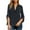 Navy, variant on Tops for Women Plus Size 3/4 Sleeve V-neck Shirt Cuffs Solid Color Casual Loose Shirt Red L
