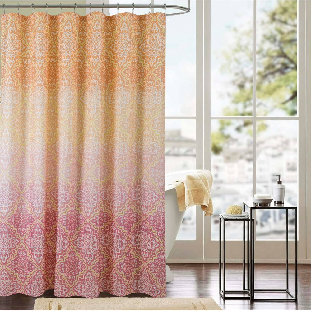 Mia Printed Canvas 13Piece Shower Curtain Set