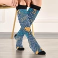thumbnail image 5 of GZHJMY 1 Pair Cute Dinosaur Compression Socks for Women Men, Knee High Stocking for Running,Athletic,Medical, 5 of 7