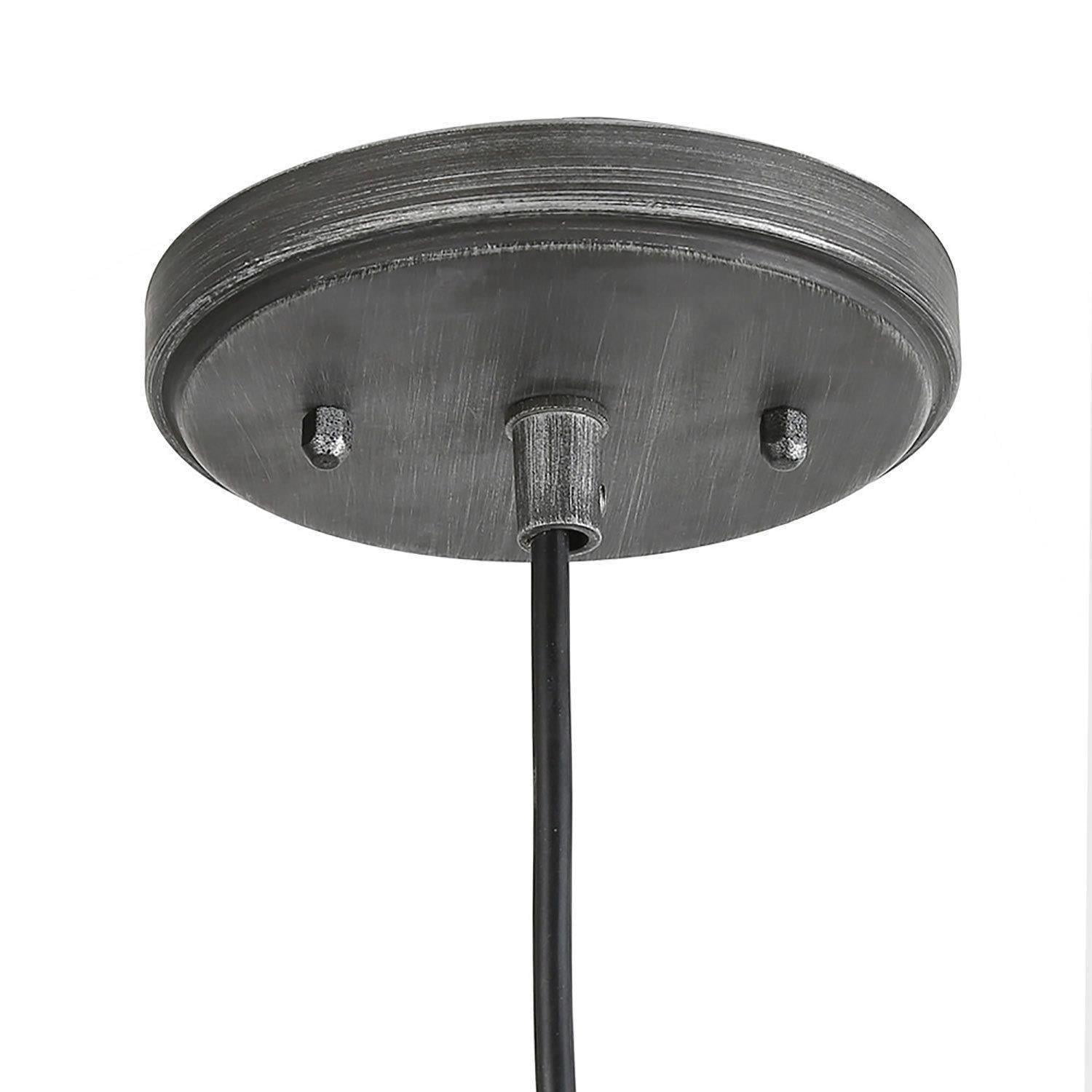 LNC 1-Light Matte Black and Brushed Grey Farmhouse Dome LED Mini Kitchen Island Light