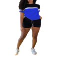thumbnail image 1 of Short Sleeve Tops and Shorts Set in Contrast Color for Women‘s Workout, 1 of 9