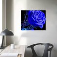 thumbnail image 4 of Fenyluxe  Blue Rose Canvas Prints Wall Art Abstract Romantic Flower Pictures Paintings Still Life Artwork Home Living Room Bedroom Decor Modern Stretched and Framed Art 20x16in, 4 of 6