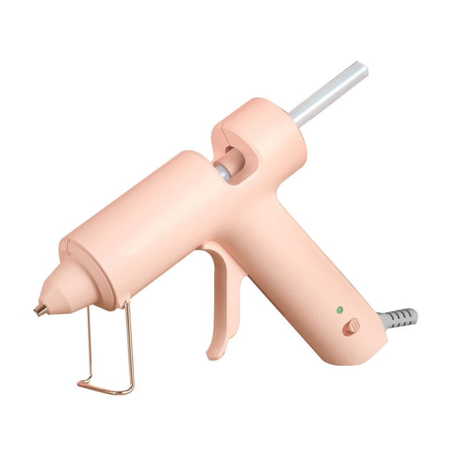 Minimáquina de pegamento caliente para manualidades, herramienta ergonómica de fusión rápida con pegamento caliente con 10 barras de pegamento para niños, color rosa