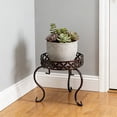 thumbnail image 4 of European Style Single Tier Wrought Iron Plant Stand Floor Standing Display Rack Rust Proof Strong Load Bearing Openwork For Balcony Living Room Bedroom Office Pothos Small Potted Plants Home Decor, 4 of 6