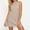 Khaki women striped boho dress a1, variant on Uscallm Women's Striped Boho A-Line Mini Dresses Round Neck Sleeveless Casual Lightweight Beach Vacation Sundresses, Khaki XL