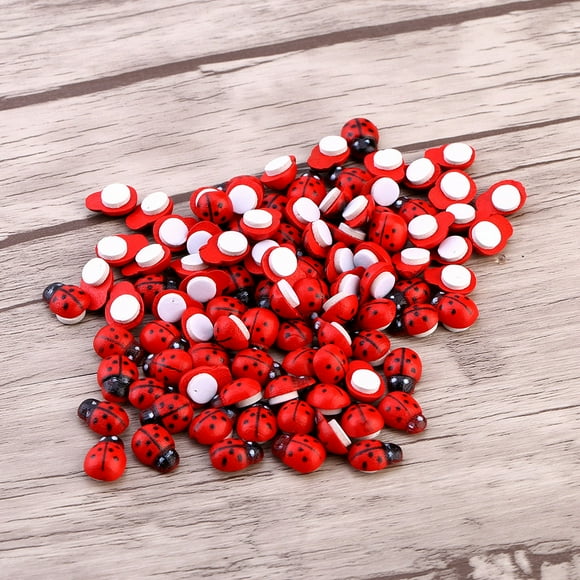100 Unids Bolsa Animal Mariquita De Madera Esponja Decoración Del Hogar Etiqueta De La Pared Artesanía Para Mariquita Refrigerador Animal Etiqueta Engomada Encantadora Decori 3d