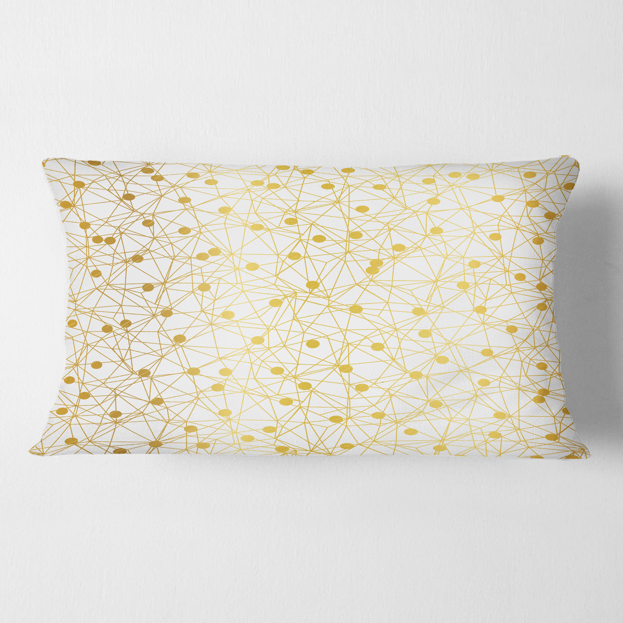 Designart Golden Maze II' Mid-Century Modern Throw Pillow - 12x20