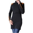 thumbnail image 6 of SDNall Ladies Fashion Solid Color Long Sleeve Pregnant Woman Breastfeeding Casual High Collar Long Top, 6 of 7