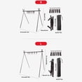 thumbnail image 3 of Greeniant Estante de almacenamiento para acampar, colgador de ropa, estante colgante, herramientas plegables, barbacoa multifuncional, Picnic, carpas Negro/L, 3 of 6