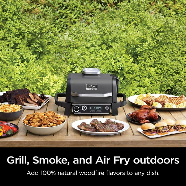 Ninja Woodfire 141” 1500W Outdoor Electric Grill with 7