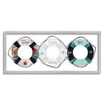 Stupell Industries Trendy Fashion Nautical Life Ring Buoy Graphic Art Gray Framed Art Print Wall Art, Design by Amelia Noyes