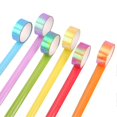 thumbnail image 1 of 5 Pcs Dazzling Colorful Film Masking Tape Seamless Stickers Decorative Sticky Paper Tapes for Scrapbook DIY Diary Gift Wrapping (Red/Powder/Purple/Gre, 1 of 3