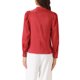 thumbnail image 3 of Blusa de satén para mujer Inspire Chic con cuello alto, mangas abullonadas y pliegues, color rojo M, 3 of 6