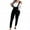 Black, variant on Women Spaghetti Strap Wide Legs Bodycon Jumpsuit Trousers Clubwear Rompers