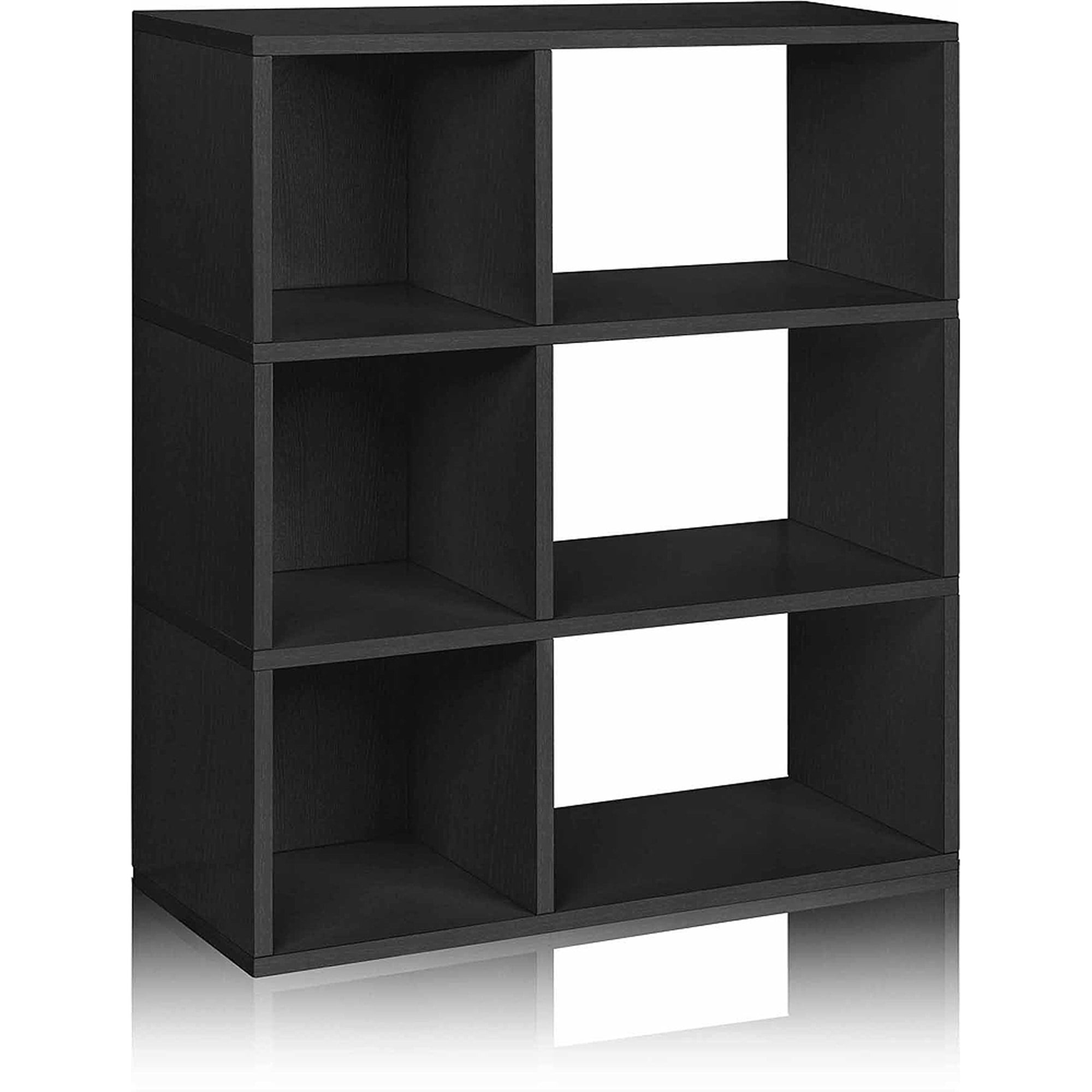 Way Basics Eco 3 Shelf Sutton Bookcase And Cubby Storage Black Walmart Com Walmart Com