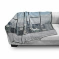 thumbnail image 3 of Modern Soft Flannel Fleece Throw Blanket, Office with Big Wide Windows City Building Skyscrapers View Art Photograph, Cozy Plush for Indoor and Outdoor Use, 70" x 90", Sky Blue and Grey, by Ambesonne, 3 of 6
