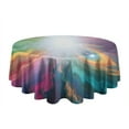 thumbnail image 5 of Colorful Swirl Tie Dye Pattern Round Tablecloth 60"x60",Wrinkle Wipeable Table Cloth for Kitchen Dining Room Picnic Patio Party, 5 of 6